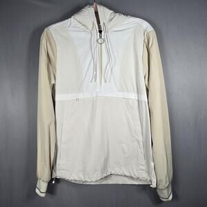 Scotch & Soda Club Nomade Hooded Jacket Womens Small White Beige Windbreaker